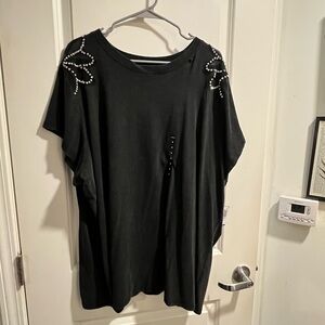 Torrid Black Top with Pearl Embellishments